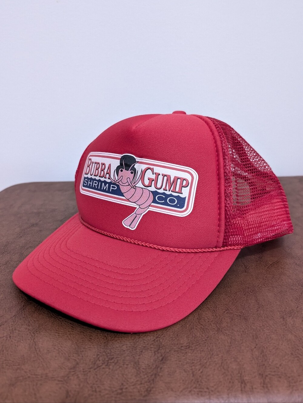 Bubba Gump Shrimp Co Otto Red Mesh Trucker Hat Snapback Cap
